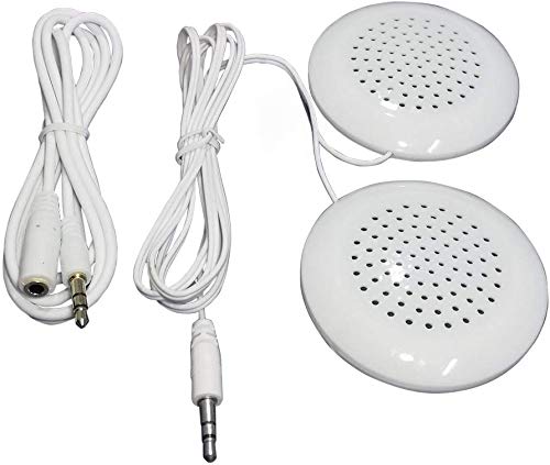 TTSAM Mini Portable 3.5mm Pillow Dual Speakers with Extension Cord for MP3 MP4 CD iPod Phone (White)
