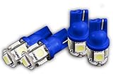 Zone Tech 194 168 5-SMD Blue High Power LED Car Lights - 4 Pieces Premium Quality LED Car Lights Bulb