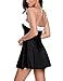 GRAPENT Women's Black Plus Size Colorblock Bow Bandeau Swimdress One Piece Swimsuit Size XXL(US 18-20)
