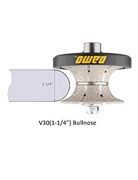 V30 (1   1 4") Bullnose Diamond Mano Profiler router bits con rosca 5 8   11 para encimeras