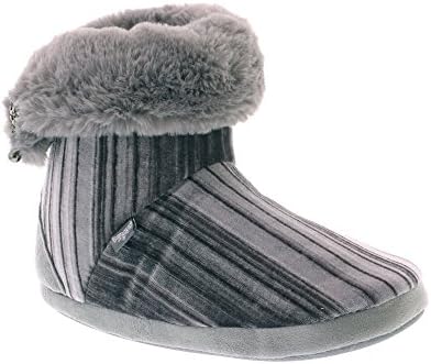 Pretty You London VIDA Ladies Boot Slippers Quicksilver