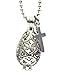 AromaRain Teardrop Diffuser Necklace with Cross Charm and Black Poms