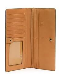 Ilana Perf Continental Snap Slim de verduras engrasada portafolios