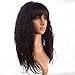 Namecute Curly Wigs for Black Women Kanekalon Heat Resistant Medium Kinky Wigs+Free Wig Cap