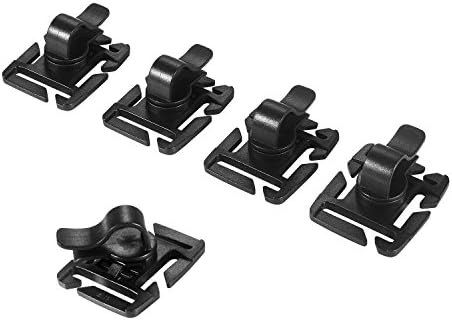 Motusamare D rings Water Tube Clip Attachment Backpacks Tactical Bag Locking Buckle Key Holders Molle Gear Hoo (Black)
