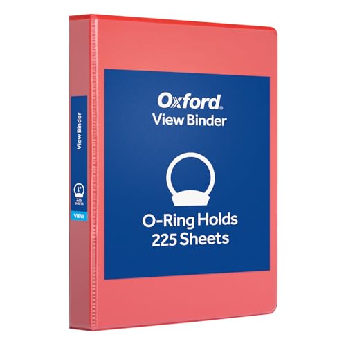 Oxford 1 Inch Binder, Durable 3 Ring 1 Inch with View Cover, XtraLife Hinge, No…