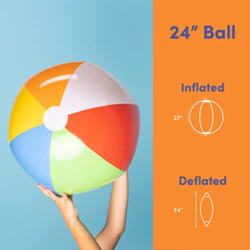 Top Race Large Beach Balls Bulk Pack Big Inflatable Beach Ball 24