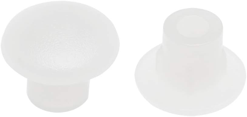 sourcing map Shelf Peg Hole Plugs 5mm Dia Clear White Tube Cover for Nail Cabinet Button Bracket Cupboard Bookshelf Bookcase Adjustable Shelf Closet 100Pcs