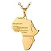 U7 Africa Map Pendant Necklace for Men Women, Iced Out/Stainless Steel/18K Gold Plated African Country Map Jewelry with Adjustable Chain