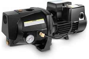 Acquaer 1HP Shallow Well Jet Pump,Cast Iron, Well Depth Up to 25ft, 115V/230V Dual Voltage, Automatic Pressure Switch