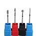 MZCMSL 4pcs Cuticle Clean Drill Bits,3/32 Shank Diamond Nail Bits for Russian Manicure, Cylinder/Flame/Ball/Needle Bit