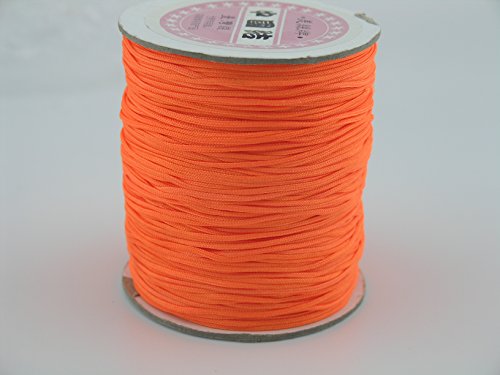 KONMAY 1 Roll 175yd Braided 1.5mm Nylon Shamballa Macram/beading Cord Lift Shade Cord (Neon Orange)