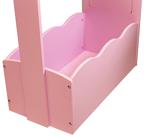 MMP Living Dress up Center with Full Length Mirror, knob and 3 Hangers - Pink, 3 feet Tall - Thumbnail 3