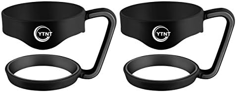 YTNT 30 oz Tumbler Handle for Yeti Cup Rambler, RTIC, Ozark Trail, Artic Cup Stainless Steel Tumblers（Black 2Pack）