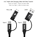 USB C Charging Cable, Lecone Micro USB Data Transfer 4 in 1 Multi Cable 1m/ 3.3FT Nylon Braided Cord Charger Adapter with USB C x2/Micro USB/USB Ports for Android and Type C Devices [Black]