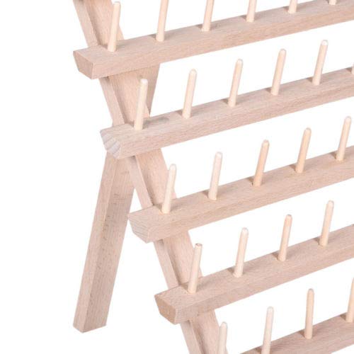 FidgetFidget Stand Holder Steady Wooden Embroidery Thread 60 Spools 40x32cm Yarn Shafts Shelf - Thumbnail 6