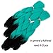 GX Beaut Ombre Braiding Hair Jumbo Braid Hair Extensions 4Packs 24Inch Synthetic Heat Resistant Fiber for Box Braiding Hair(Black to Cyan)