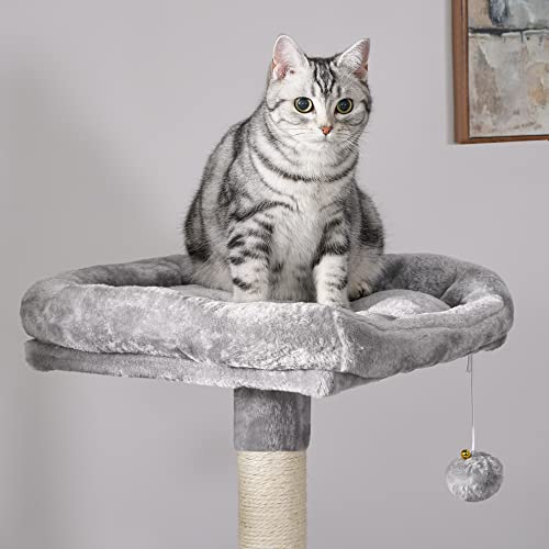 BEWISHOME Cat Tree with Sisal Scratching Posts, 2 Condos, Plush Perches