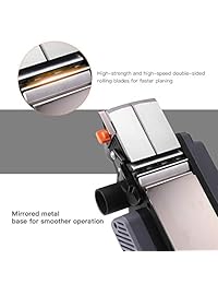 TACKLIFE - Planificador de mano eléctrico de 7,5 amperios, 3.8 in, 900 W, 16.000 rpm, con profundidad de corte ajustable de 0.118 in, bolsa de polvo, soporte de valla paralela, guía de conejo, ideal para bricolaje RES002