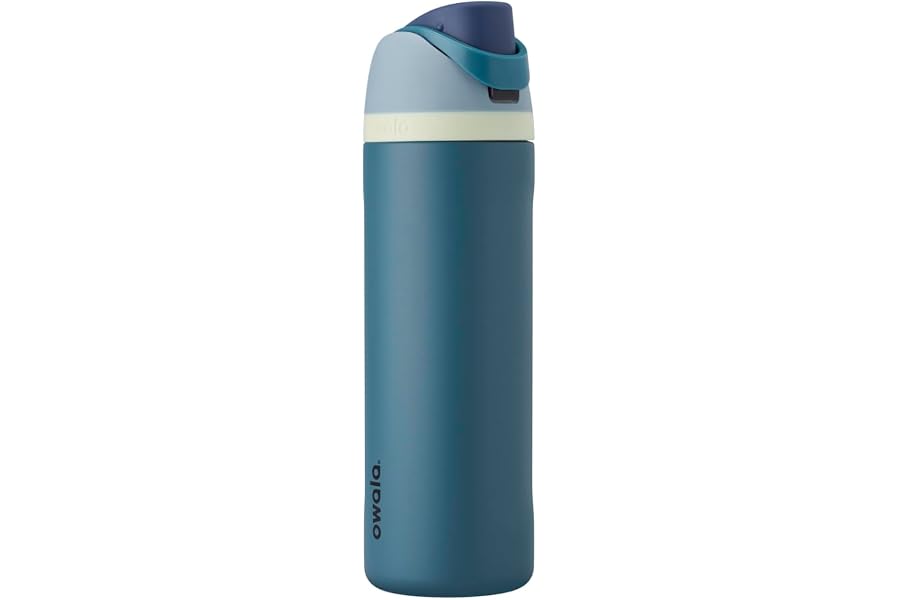 Owala FreeSip Insulated Stainless Steel Water Bottle with Straw, BPA-Free Sports Water Bottle, Great for Travel, 24 Oz, Denim Book