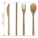 IFOLAINA Bamboo Flatware Set Utensils Reusable Travel Set Tableware Natural Wooden Dinnerware Camping Cutlery Knife Fork Spoon Straw with Cleaning Brush