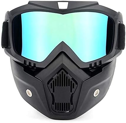 Satisfactory product Motorcycling Goggles UVA400 Protection Winter Skiing Goggle Riding Skating Sports Goggle with Detachable Mask (Color : Dazzling)