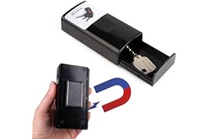 BARGIFTS Magnetic Key Hider, hide a key magnetic car, hide a key outside, magnetic key box for Cars, RVs, Boats, Homes, Airbnb Rentals and Emergencies，Diversion Safe Spare Key Holde(Black)