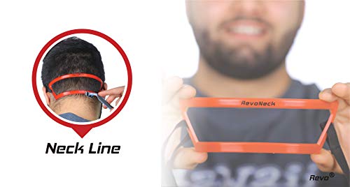 Revo Neck - Neckline Shaving Template Guide - Edge Up your Straight Neck Hairline - One Size Fits All Haircut Grooming Kit - Styling Tool - Use W/Clippers or Trimmer - Barber Supplies Set - Stencil