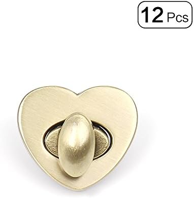 Gold Heart Shape Purse Twist Turn Lock Purse Closure Bags Making Supplies 12Pcs