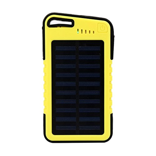 Mchoice 20000 mah Dual-USB Waterproof Solar Power Bank Battery Charger for Cell Phone (Yellow) - Thumbnail 2