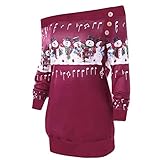 Sunhusing Women Christmas Snowman Musical Notes