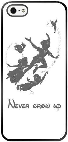 5s Case,iPhone 5 Case,Peter Pan Quotes Never grow up Black Soft Rubber TPU iPhone 5 Scratch-Resistant Protective Case