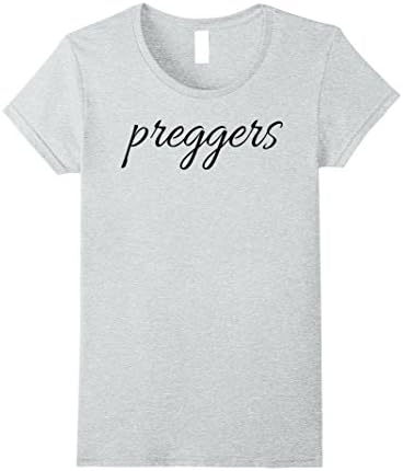 Women's PREGGERS Women's Pregnant Pregnancy T-Shirt Small Heather Grey