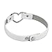 Girls Love Heart Choker PU Leather Collar Punk Heart Goth Fans Chain Necklace (White)