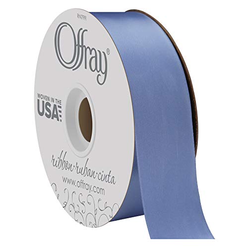 Offray Berwick 1.5" Wide Double Face Satin Ribbon, True Blue, 50 Yds