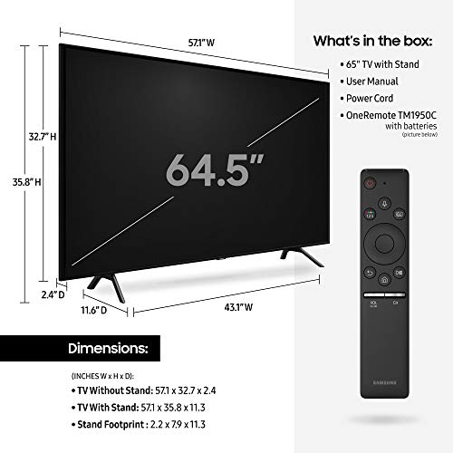 Samsung Q70 Series 65Inch Smart TV, Flat QLED 4K UHD HDR 2019 Model