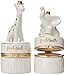 Mud Pie Giraffe & Elephant Ceramic Tooth and Curl Set, White/Gold