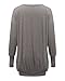ZANZEA Women's V-neck Long Sleeve Loose Blouse Jumper Tops Mini Dress Pullover Gray US 10-12/ASIAN L