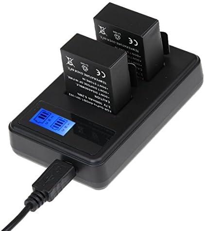 GreatCool Compatible Replacement for GoPro Hero 4 Battery Charger GoPro AHDBT-401 AHBBP-401 with Dual Rechargeable Battery and Intelligent LCD Display GoPro Accessories Kit