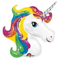 Single Source Party Supplies Rainbow Unicorn Shape Mylar/Foil Balloon