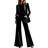 TOPGH Velvet Womens Pant Suit 2 Piece Set Women Formal Office Work Suit Wedding Prom Tuxedo