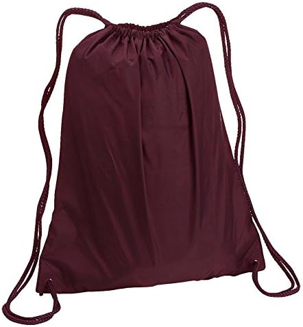 Maroon Drawstring Cinch Sack Backpack Bag