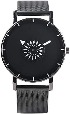 Turntable Geek Watch for Men Women, No Pointer Gradient Color Dial, Cool Unisex Vortex Spiral Watches