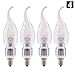 LED Candle 4-Watt (40-Watt), Hyperikon Flame Tip Chandelier Bulb, Silver Housing, Candelabra Base (E12), 2300K (Amber Glow, 340°-Beam Angle, Dimmable - (Pack of 4)