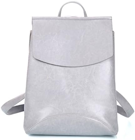 BAGGS Fashion Women Backpack PU Leather Backpacks For Teenage Girls Female School Shoulder Bag Bagpack Mochila Gray