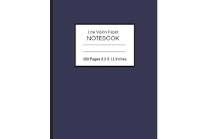 Low Vision Notebook Dark Lines (Blue) - Great Low Vision Paper Notebook for Elderly, Visually Impaired and Young Students