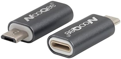 NooQee Lighting to Micro USB Adapter 2-Pack, Apple 8 Pin Lighting Female to MicroUSB Male Converter For iPhone iPad Cable Transfer to Android Cellphones Tablets, Power Bank, GPS etc(Gray)