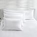 Amazon Basics Queen Pillowcase with Zipper, 100% Cotton Hypoallergenic, Pillow Protector, White (31 x 21 Inches), Pillows Not Included