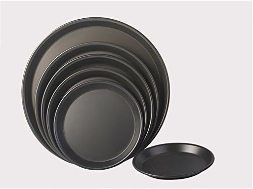 Pizza Tray Pan Baking Platters Shallow Dish Non-Stick Black Aluminum Alloy,10"