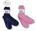 Pembrook Non Skid Socks, 4-Pairs (2 Navy/2 Pink) Chenille Material Hospital Slipper Socks for Medical Patients, Adults, Men, Women - Unisex Design, Skid Resistant, Maximum Traction Grip